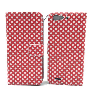 Handyh�lle Tasche f�r Handy ZTE Blade V6 Polka Dot Rot