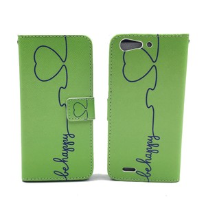 Handyh�lle Tasche f�r Case Handy ZTE Blade V6 Be Happy Gr�n