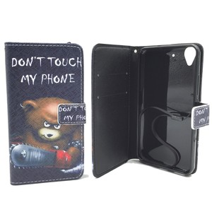 Handyhlle Tasche fr Handy Wiko Pulp Schriftzug Br mit Kettensge