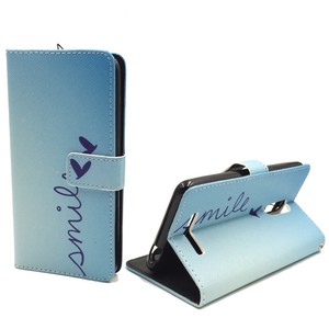 Handyh�lle Tasche f�r Handy Xiaomi Redmi Note 3 Schriftzug Smile Blau