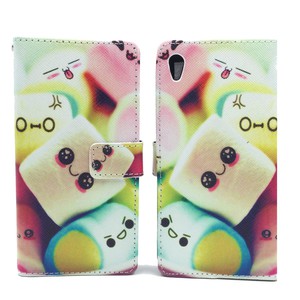 Handyh�lle Tasche f�r Handy Sony Xperia Z5 Premium Schriftzug Marshmallows