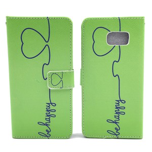 Handyh�lle Tasche f�r Handy Samsung Galaxy S6 Edge Plus Be Happy Gr�n