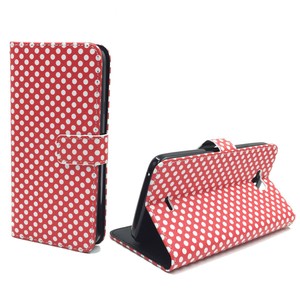 Handyhlle Tasche fr Handy Wiko Slide Polka Dot Rot