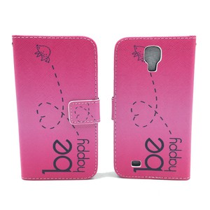Handyh�lle Tasche f�r Handy Samsung Galaxy S4 Be Happy Pink