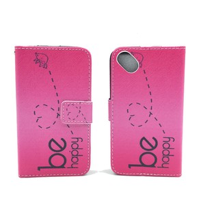 Handyh�lle Tasche f�r Handy Wiko Sunset 2  Be Happy Pink