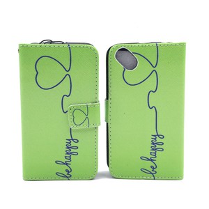 Handyh�lle Tasche f�r Handy Wiko Sunset 2  Be Happy Gr�n