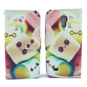 Handyh�lle Tasche f�r Handy Samsung Galaxy S4 Mini Schriftzug Marshmallows