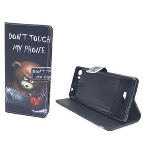 Handyh�lle Tasche f�r Handy Wiko Fever 4G  Schriftzug B�r mit Kettens�ge