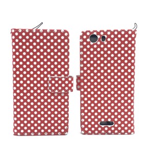 Handyh�lle Tasche f�r Handy Wiko Ridge 4G Polka Dot Rot