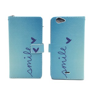 Handyh�lle Tasche f�r Handy Wiko Pulp Fab 4G Schriftzug Smile Blau