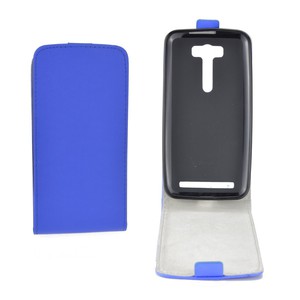Flip Schutz H�lle f�r Asus Zenfone 2 Laser (5,0 Zoll) Blau Leder-Imitat Slim Flex
