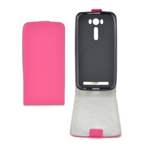Flip Schutz Hlle fr Asus Zenfone 2 Laser (5,0 Zoll) Pink Leder-Imitat Slim Flex