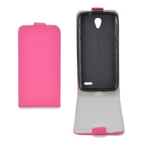 Flip Schutz Hlle fr Alcatel Pop 2 (4.5) Pink Leder-Imitat Slim Flex