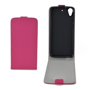 Flip Schutz Hlle fr HTC Desire 626 Pink Leder-Imitat Slim Flex