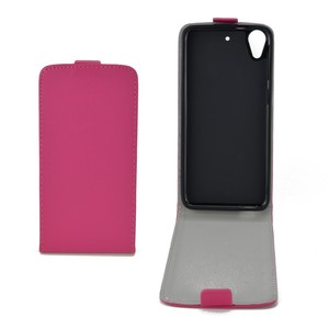 Flip Schutz H�lle f�r HTC Desire 626 Pink Leder-Imitat Slim Flex