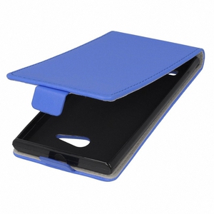 Flip Schutz Hlle fr Sony Xperia Z3+ Blau Leder-Imitat Slim Flex