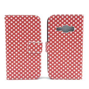 Handyh�lle Tasche f�r Handy Samsung Galaxy J1 (2016) Polka Dot Rot