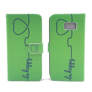  Handyh�lle Tasche f�r Case Handy Samsung Galaxy S7 Be Happy Gr�n