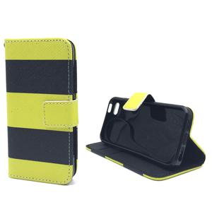 Handyh�lle Tasche f�r Handy Apple iPhone 5 / 5s Schwarz / Gelb