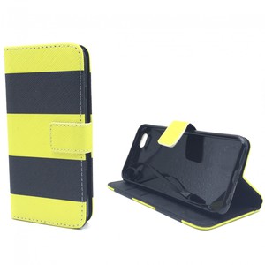 Handyh�lle Tasche f�r Handy Apple iPhone 6 / 6s Schwarz / Gelb