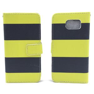 Handyh�lle Tasche f�r Handy Samsung Galaxy S6 Schwarz / Gelb