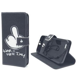 Handyh�lle Tasche f�r Handy Vodafone Smart Prime 6 Have A Nice Day Schwarz