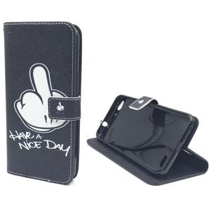Handyhlle Tasche fr Handy Vodafone Smart Ultra 6 Have A Nice Day Schwarz