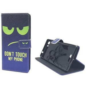 Handyh�lle Tasche f�r Handy Wiko Fever 4G Dont Touch My Phone Gr�n