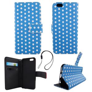 Handyh�lle Tasche f�r Handy Apple iPhone 6 / 6s Polka Dot Blau Weiss