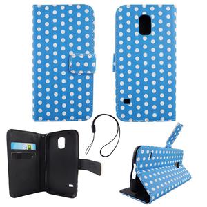 Handyh�lle Tasche f�r Handy Samsung Galaxy S5 / S5 Neo Polka Dot Blau Weiss