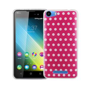 Handy H�lle f�r Wiko Lenny 2 Cover Case Schutz Tasche Motiv Slim Silikon TPU Polka Dot Pink