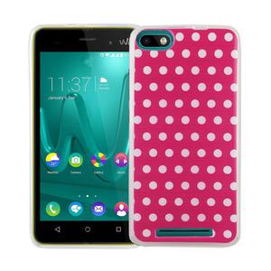 Handy Hlle fr Wiko Lenny 3 Cover Case Schutz Tasche Motiv Slim Silikon TPU Polka Dot Pink