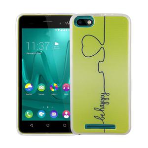 Handy Hlle fr Wiko Lenny 3 Cover Case Schutz Tasche Motiv Slim Silikon TPU Be Happy Grn