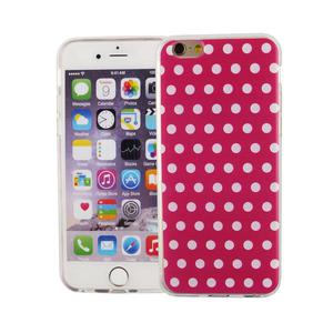 Handy H�lle f�r Apple iPhone 6 / 6s Cover Case Schutz Tasche Motiv Slim Silikon TPU Polka Dot Rot