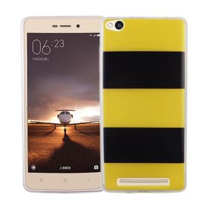Handy Hlle fr Xiaomi Redmi 3 Cover Case Schutz Tasche Motiv Slim Silikon TPU Gelb / Schwarz
