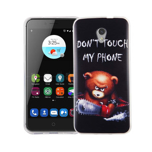 Handy H�lle f�r ZTE Blade V7 Cover Case Schutz Tasche Motiv Slim Silikon TPU Schriftzug B�r mit Kettens�ge