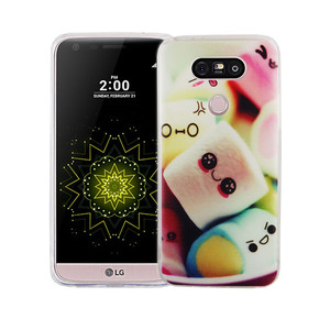 Handy Hlle fr LG G5 Cover Case Schutz Tasche Motiv Slim Silikon TPU Schriftzug Marshmallows