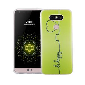 Handy H�lle f�r LG G5 Cover Case Schutz Tasche Motiv Slim Silikon TPU Be Happy Gr�n