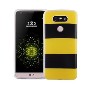 Handy H�lle f�r LG G5 Cover Case Schutz Tasche Motiv Slim Silikon TPU Gelb / Schwarz