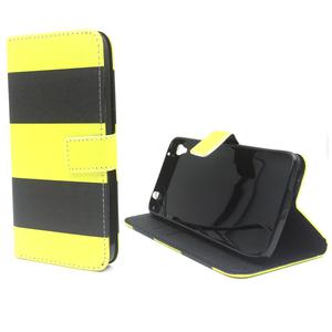 Handyh�lle Tasche f�r Handy Alcatel One Touch Idol 3 5.5 Zoll Dont Schwarz / Gelb