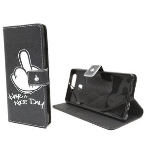 Handyh�lle Tasche f�r Handy Huawei P9 Mittelfinger