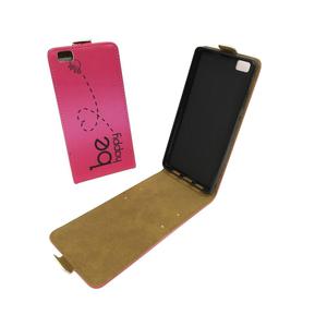 Handyh�lle Tasche f�r Handy Huawei P8 Lite Be Happy Pink