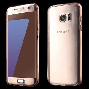 Crystal Case H�lle f�r Samsung Galaxy S7 Edge Pink Rahmen Full Body