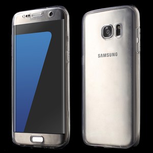 Crystal Case H�lle f�r Samsung Galaxy S7 Edge Grau Rahmen Full Body