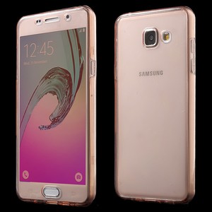 Crystal Case H�lle f�r Samsung Galaxy A7 2016 Pink Rahmen Full Body