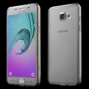 Crystal Case H�lle f�r Samsung Galaxy A7 2016 Grau Rahmen Full Body