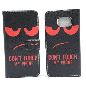 Handyh�lle Tasche f�r Handy Samsung Galaxy S6 Edge Dont Touch Rot