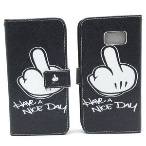 Handyh�lle Tasche f�r Handy Samsung Galaxy S7 Mittelfinger