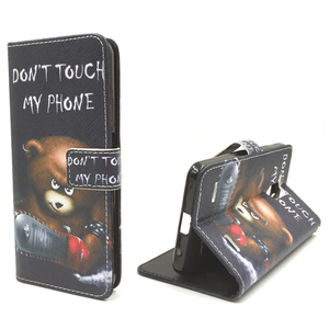 Handyh�lle Tasche f�r Handy ZTE Blade V7 Lite Schriftzug B�r mit Kettens�ge