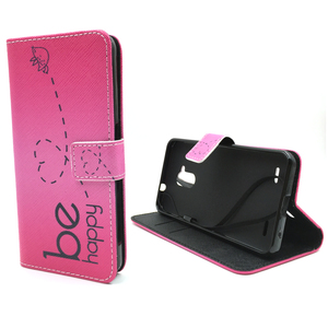 Handyh�lle Tasche f�r Handy ZTE Blade V7 Lite Be Happy Pink